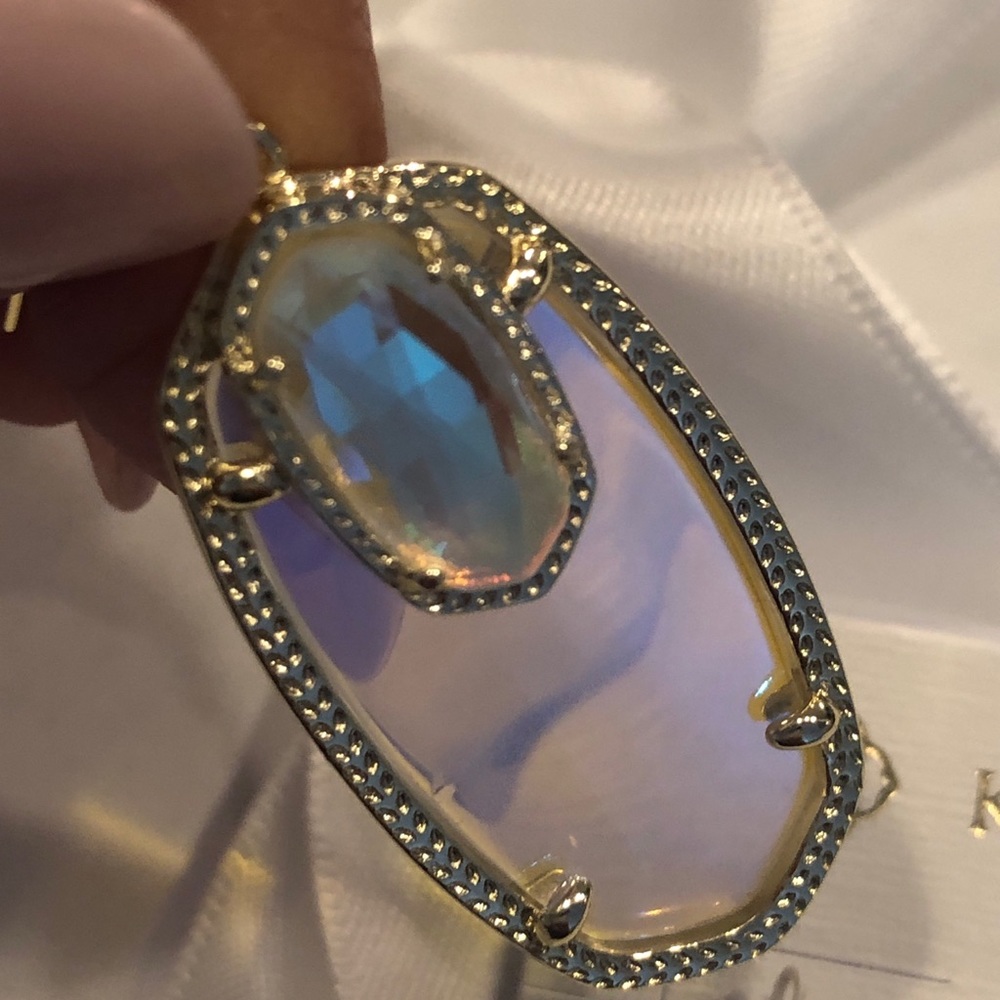 NWT Kendra Scott RARE Emmy Earrings Double Dichroic Yellow Gold GORGEOUS! - Picture 14 of 15